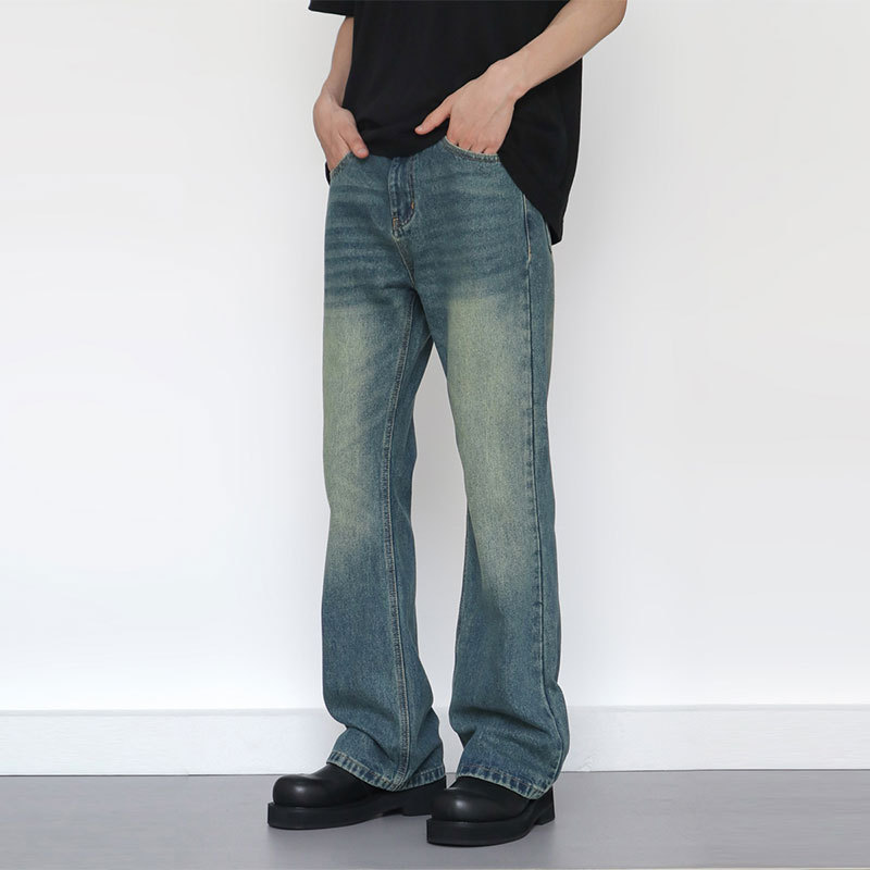 Men'S Fashion Jeans And Boots - Vintage Moda Amerikan Stili Erkek Düz