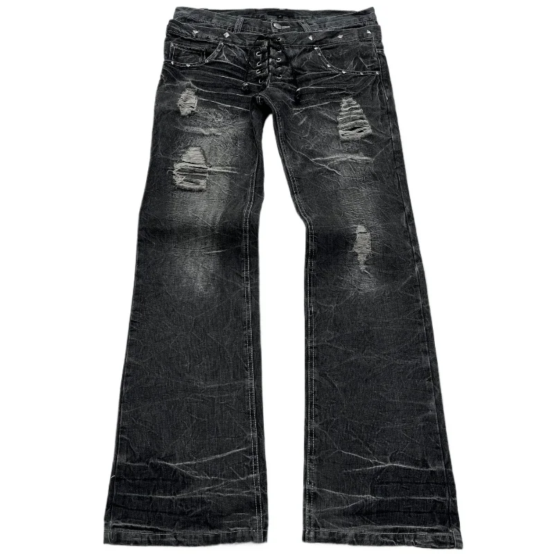 Men'S Fashion Jeans And Boots - Modaya Uygun Çift Belli Bağcıklı Mikro