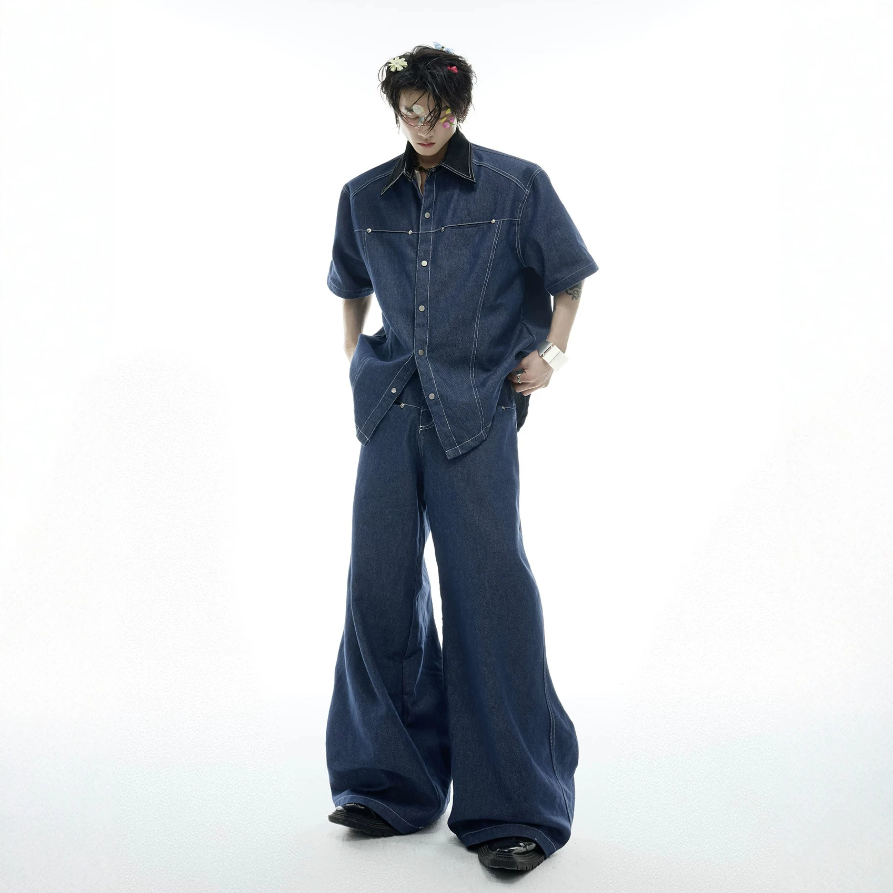 Men Fashion Jeans - Yazlık Erkek Denim Takım Elbise Amerikan
