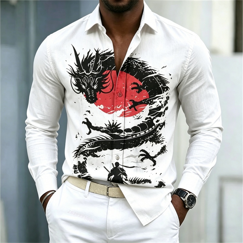 Quality Men'S Fashion - 2026 Yeni Erkek Gömleği Beyaz Siyah