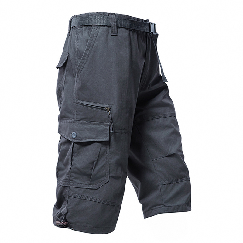 Mens Fashion Workwear - Erkek Pamuklu 3/4 Pantolon Bol Paça