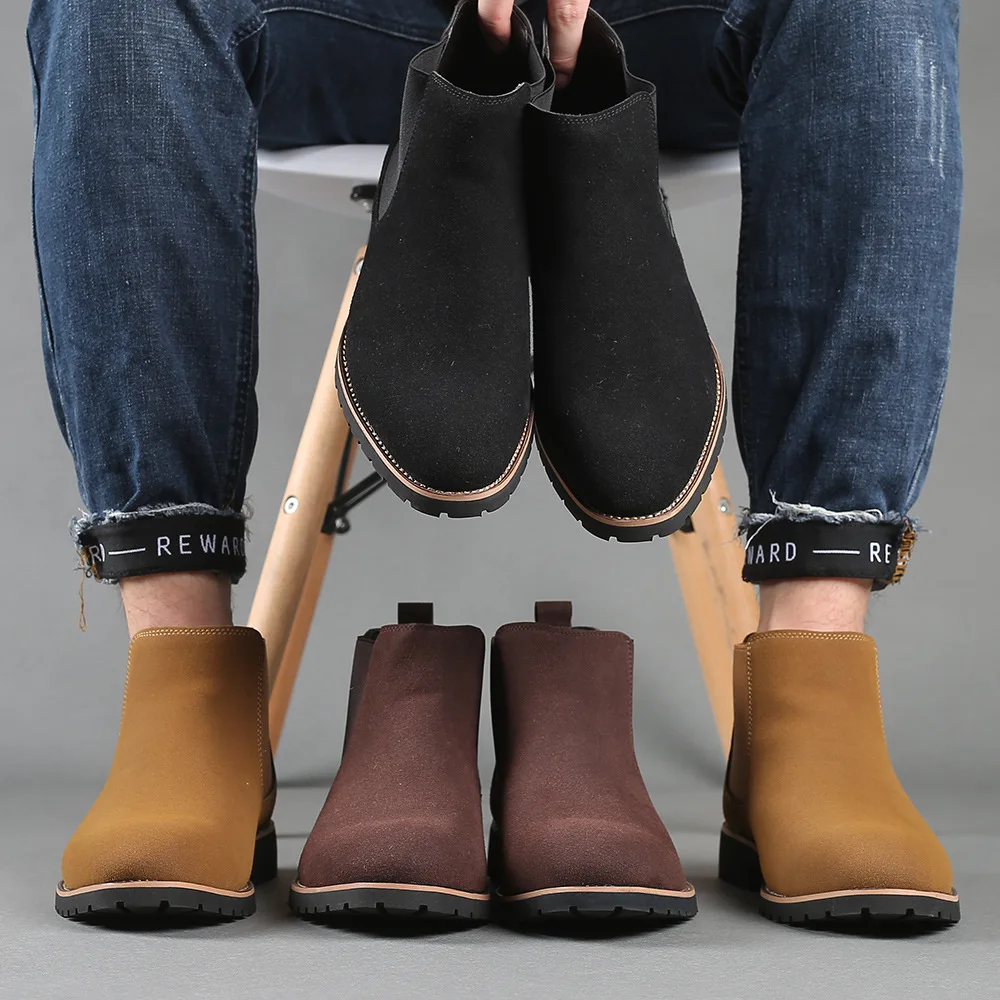 Mens Fashion Winter 2025 - Erkek Bilek Botları İngiliz Tarzı Süet
