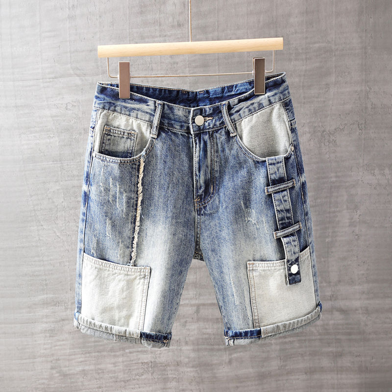 Men Fashion Jeans - Erkek Kısa Kot Cepli Pantolon Yıkama