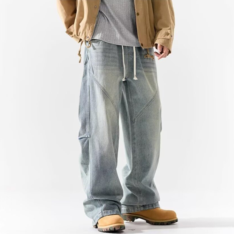 Men'S Fashion Jeans And Boots - Vintage Erkek Düz Paça Amerikan Stili