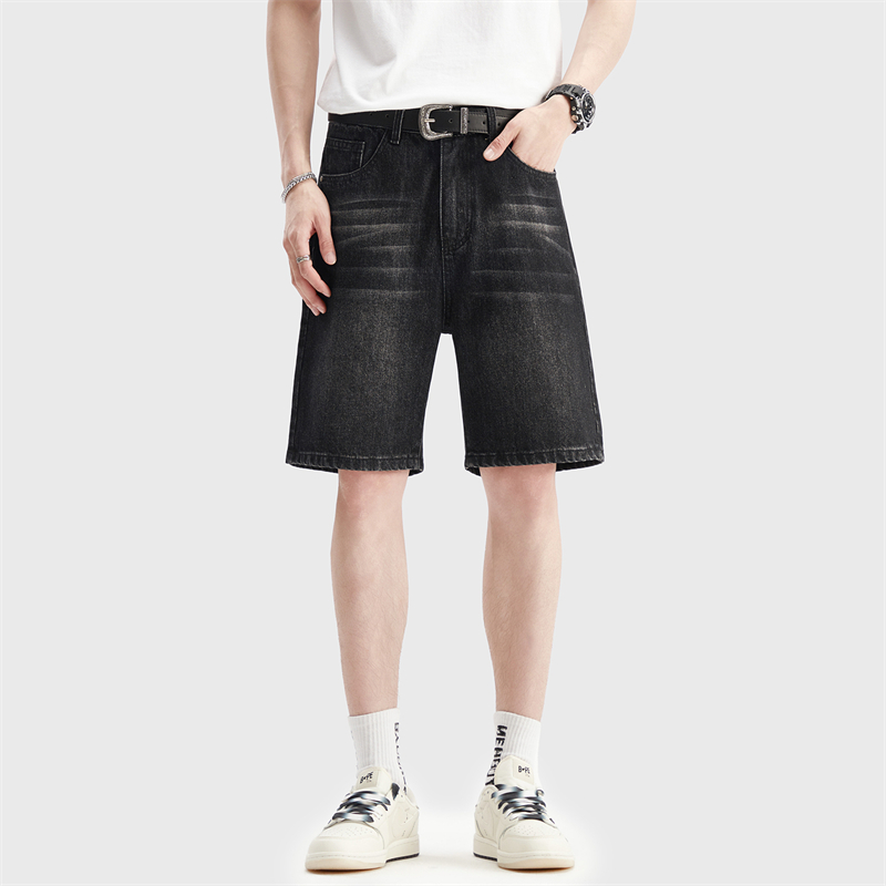 Yaz Ince Siyah Kot Şort erkek  - Men Fashion Jeans incelemesi ve fiyatı