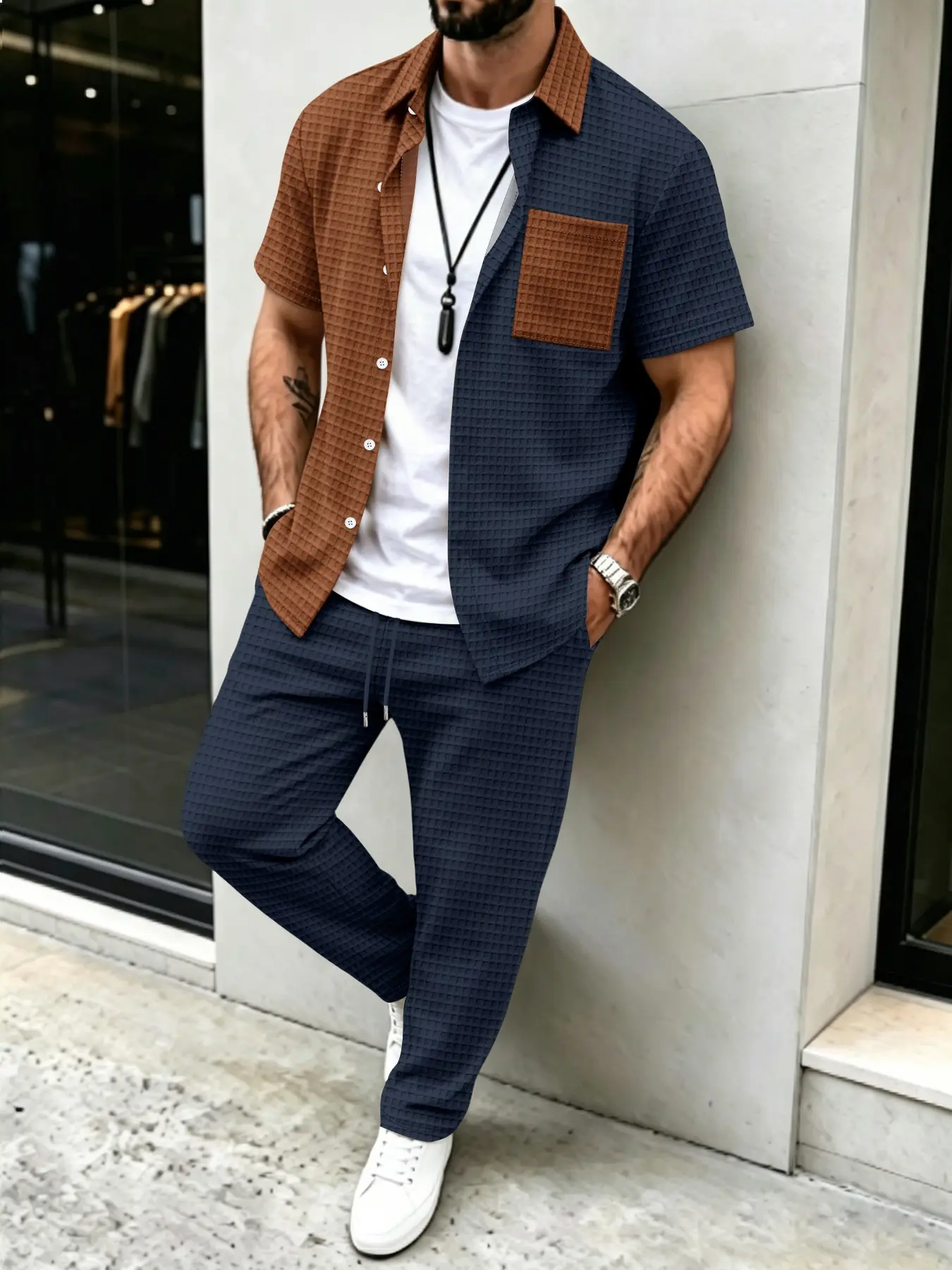 Erkek Düz Waffle Desenli Günlü - Men'S Fashion Everyday incelemesi ve fiyatı