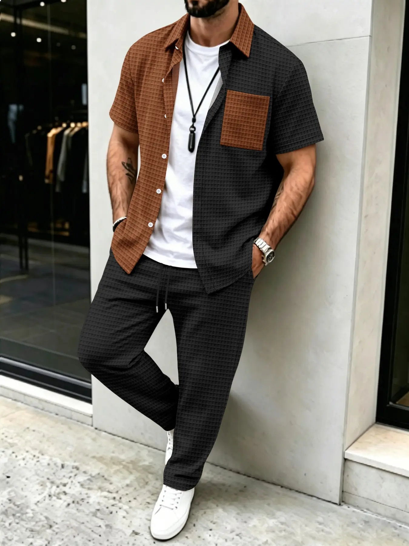 Erkek Düz Waffle Desenli Günlü - Men'S Fashion Everyday incelemesi ve fiyatı