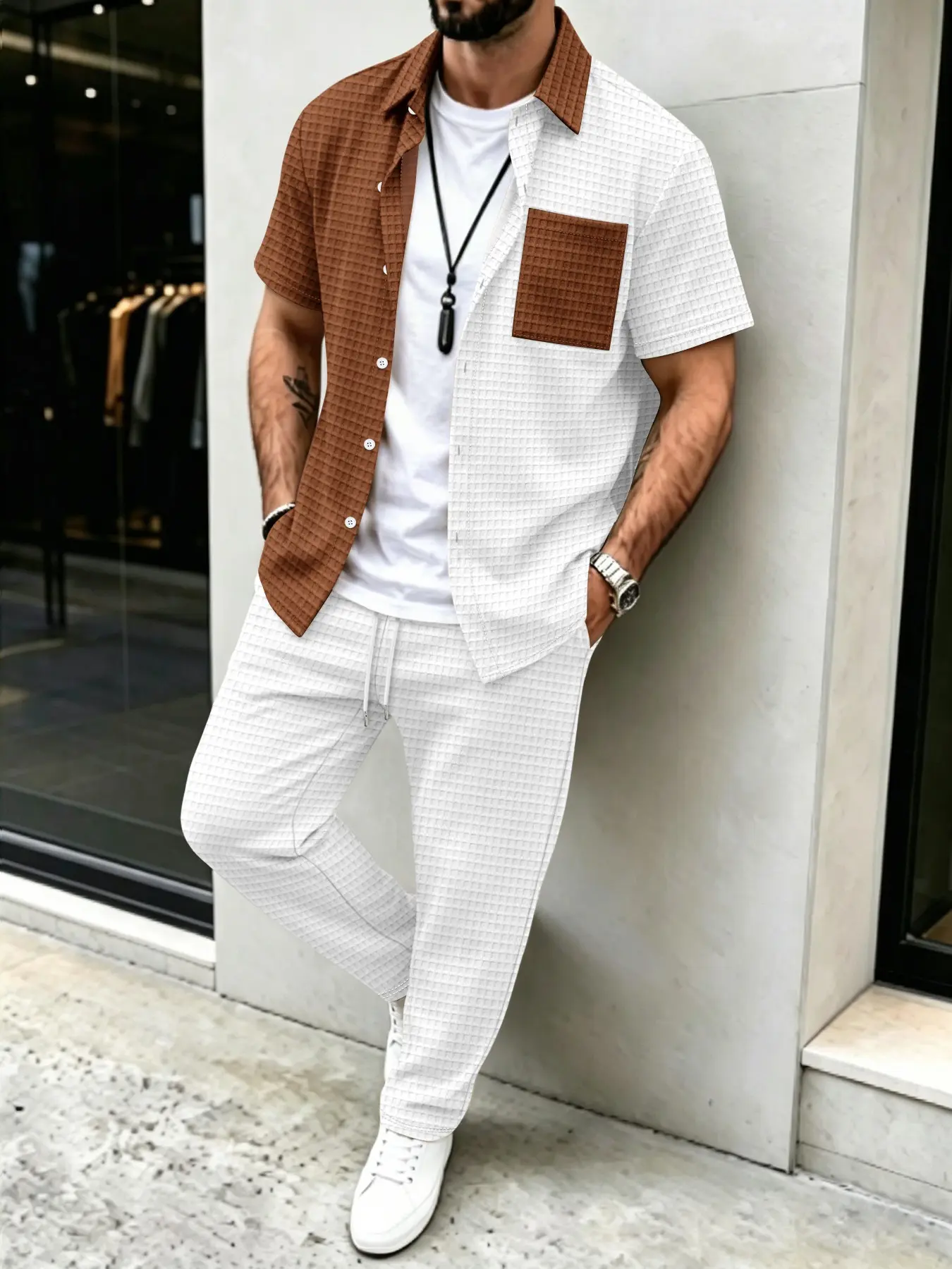 Erkek Düz Waffle Desenli Günlü - Men'S Fashion Everyday incelemesi ve fiyatı