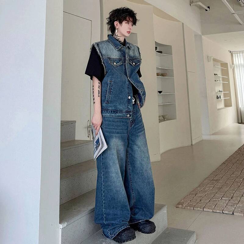 LUZHEN 2026 Yaz Denim Iki parç - Men Fashion Jeans incelemesi ve fiyatı
