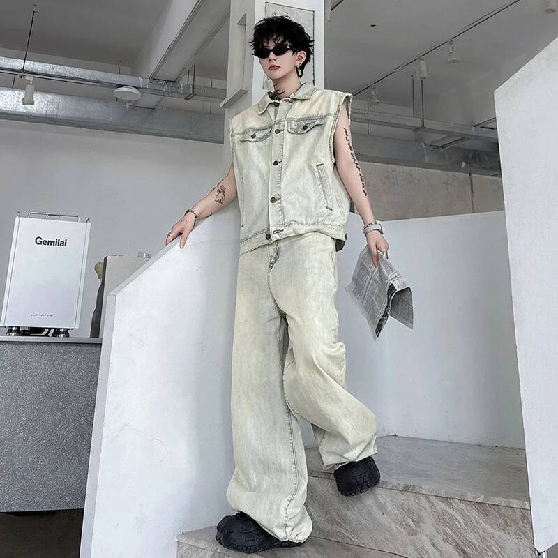 LUZHEN 2026 Yaz Denim Iki parç - Men Fashion Jeans incelemesi ve fiyatı