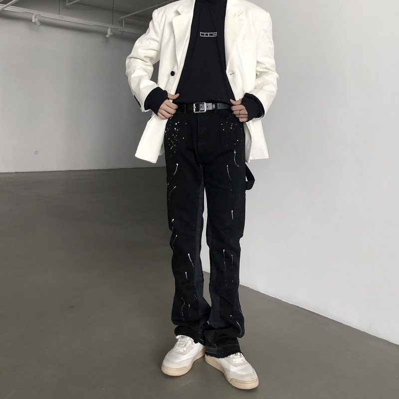 2025 Yeni Graffiti Sıçrama Mür - Men'S Fashion Jeans And Boots incelemesi ve fiyatı