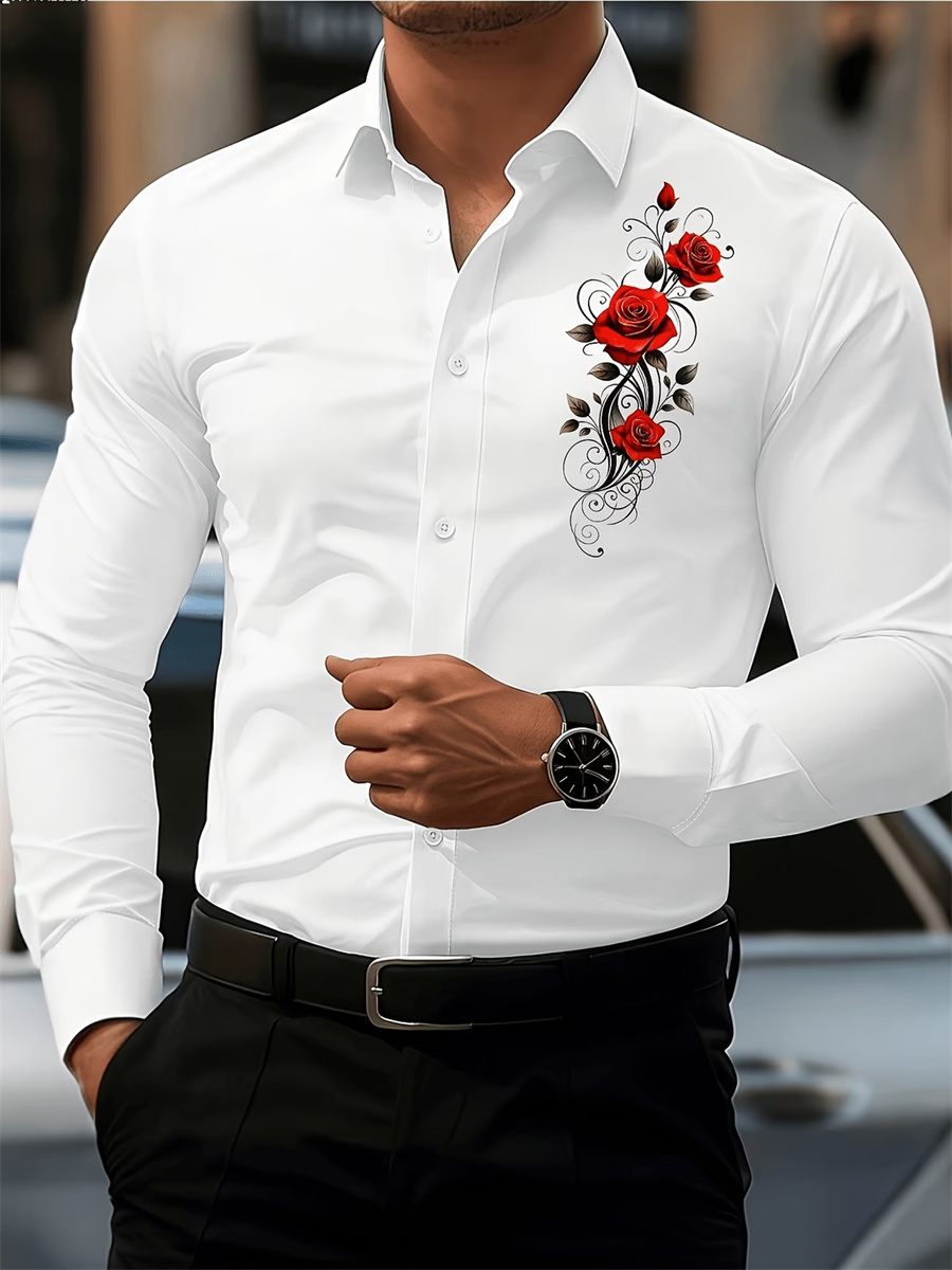 Erkek Kırmızı Gül Baskılı Uzun - Quality Men'S Fashion incelemesi ve fiyatı